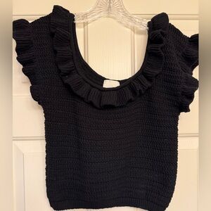 H&M Off The Shoulder Black Knit Sweater